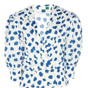 Rixo CHANEL - TULIP SPOT WHITE BLUE